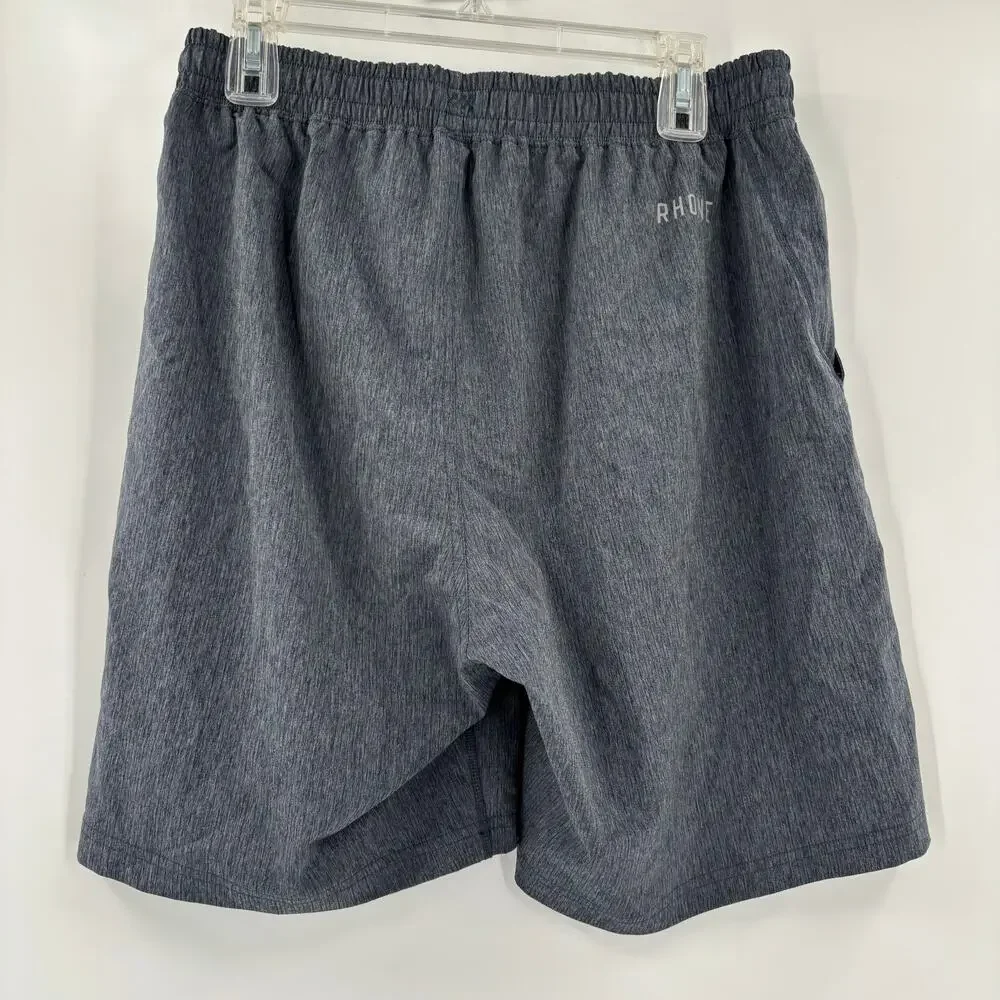 Rhone Mens Large Blue Stretch Waist‎ Drawstrings Athletic Shorts